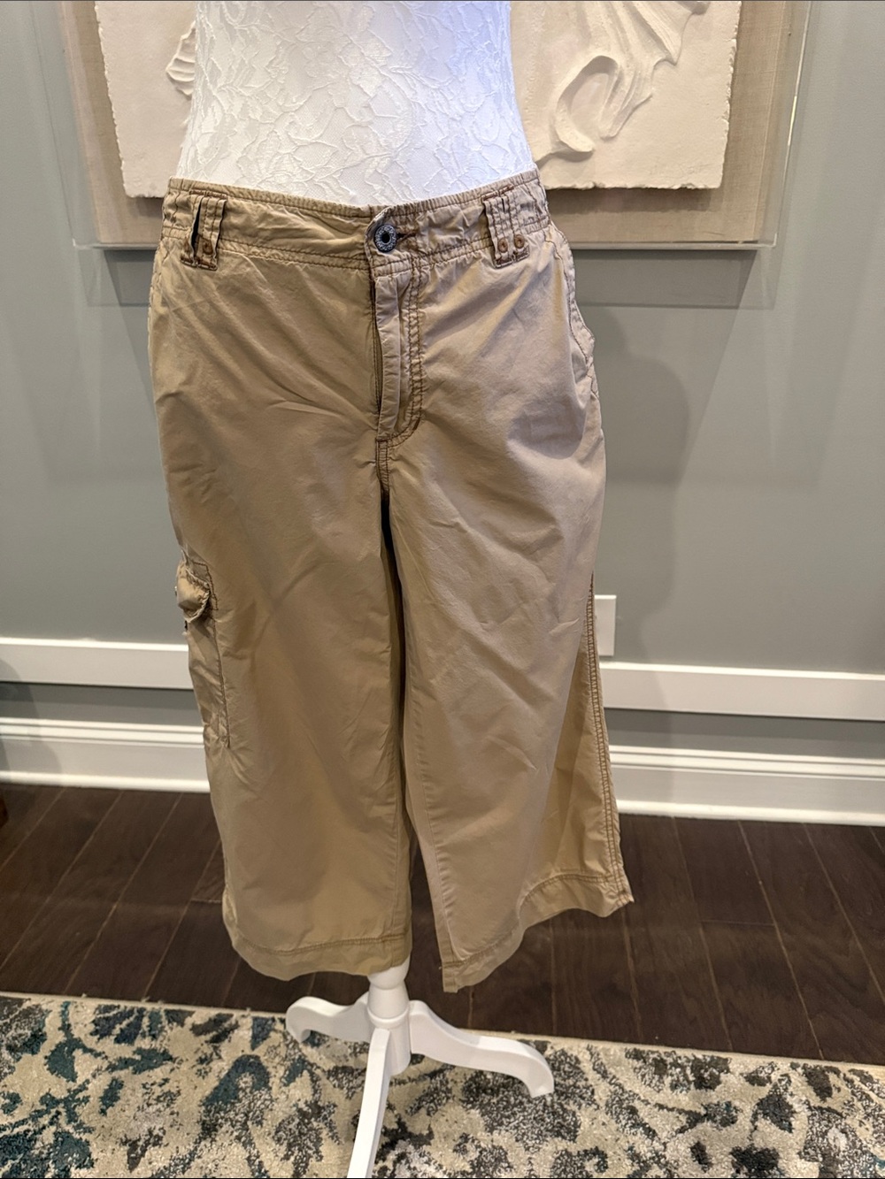 VTG Polo Jeans Co Ralph Lauren Cargo Capri Pants Khaki Utility Gorpcore Sz 10